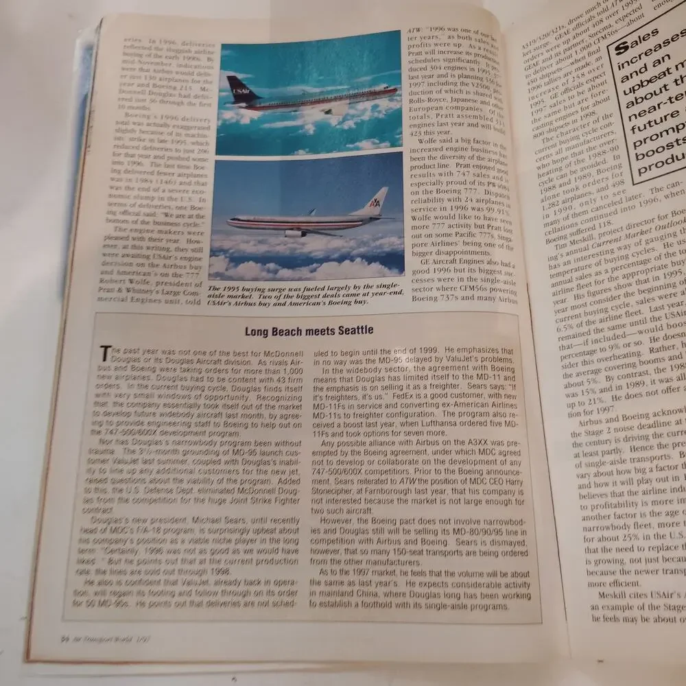 Air Transport World - January 1997 Aviation Magazine - Vintage, Multi-color